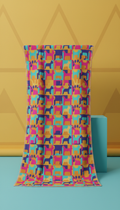 Patterned Throw Blanket with Dog Icons